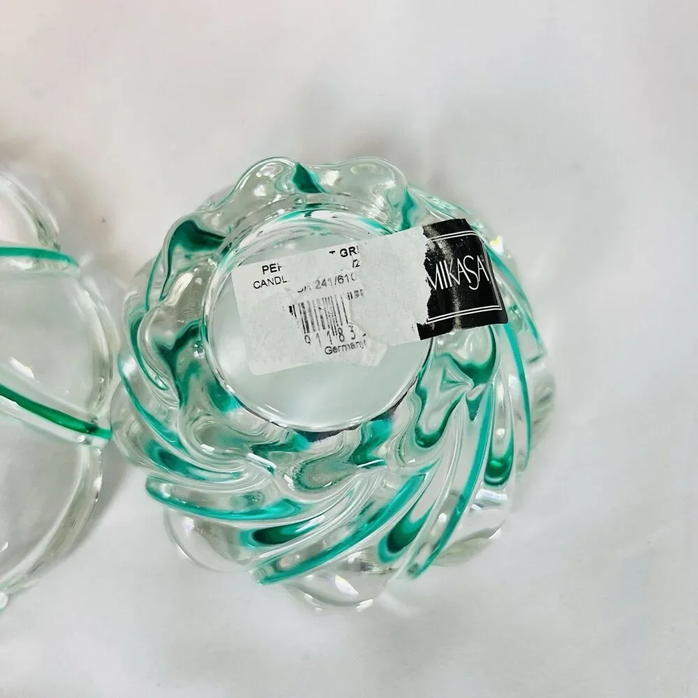 Vintage Mikasa Peppermint Green Glass 3-Piece Set Made in Germany